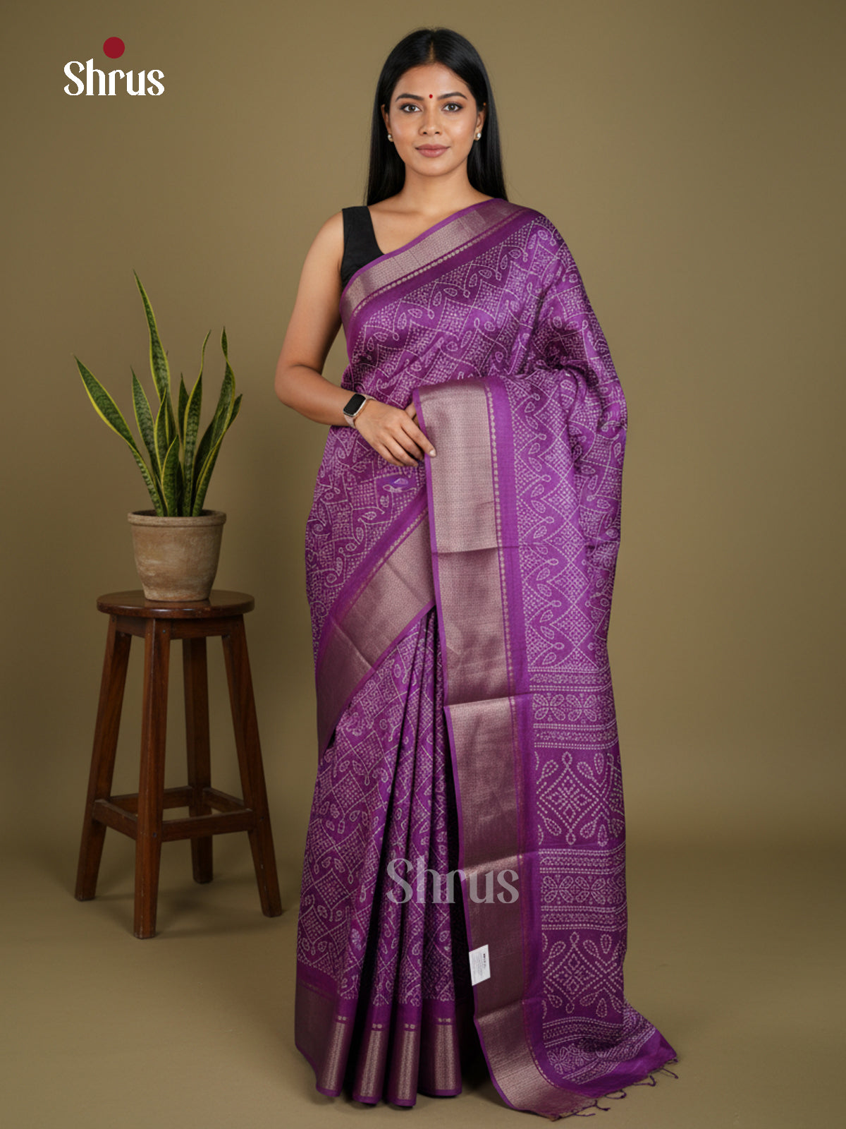 Semi Crepe Saree - EBS16561 - Shop on Shrus.com