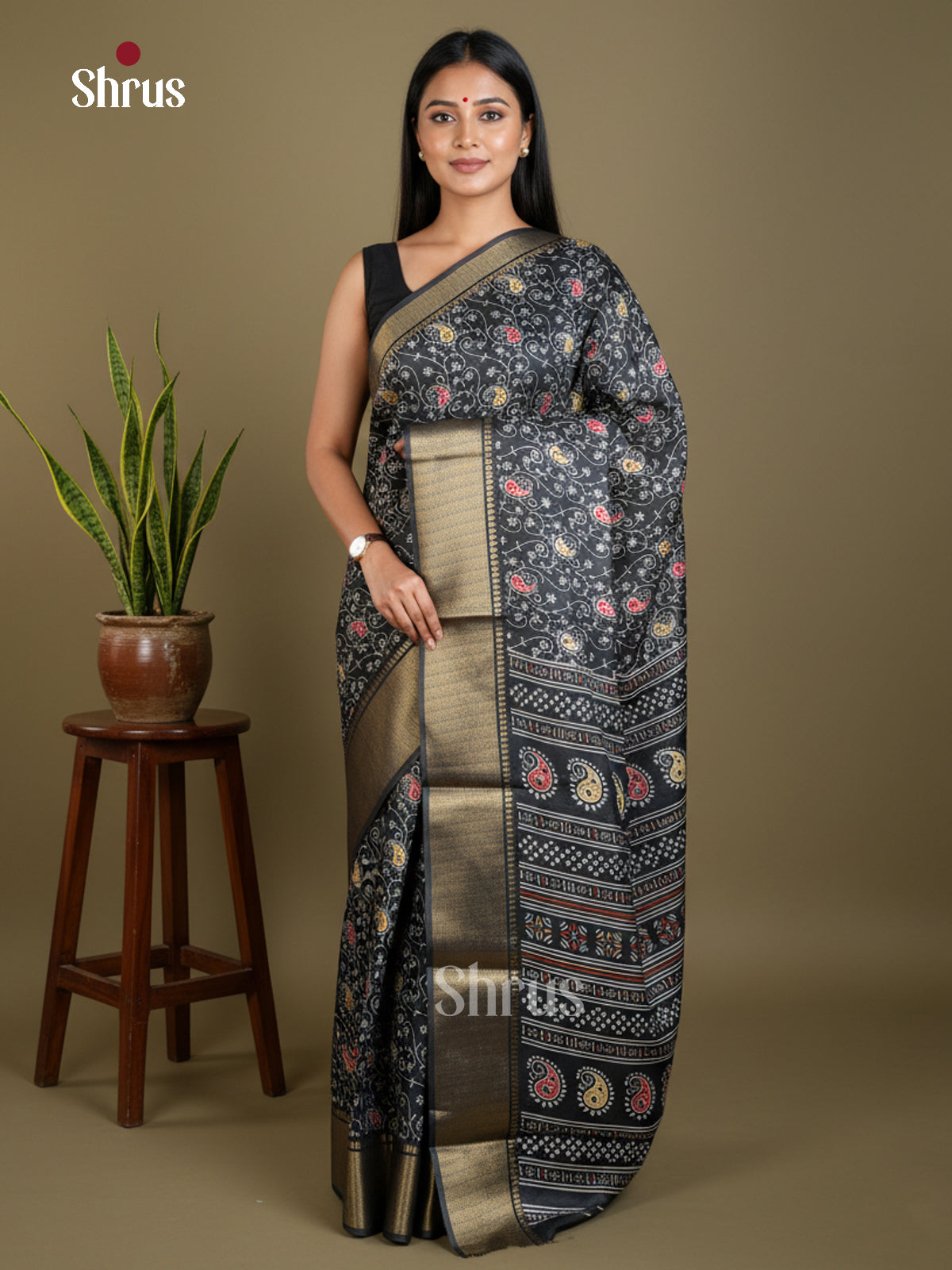 EBS16563 - Semi Crepe Saree - Shop on Shrus.com
