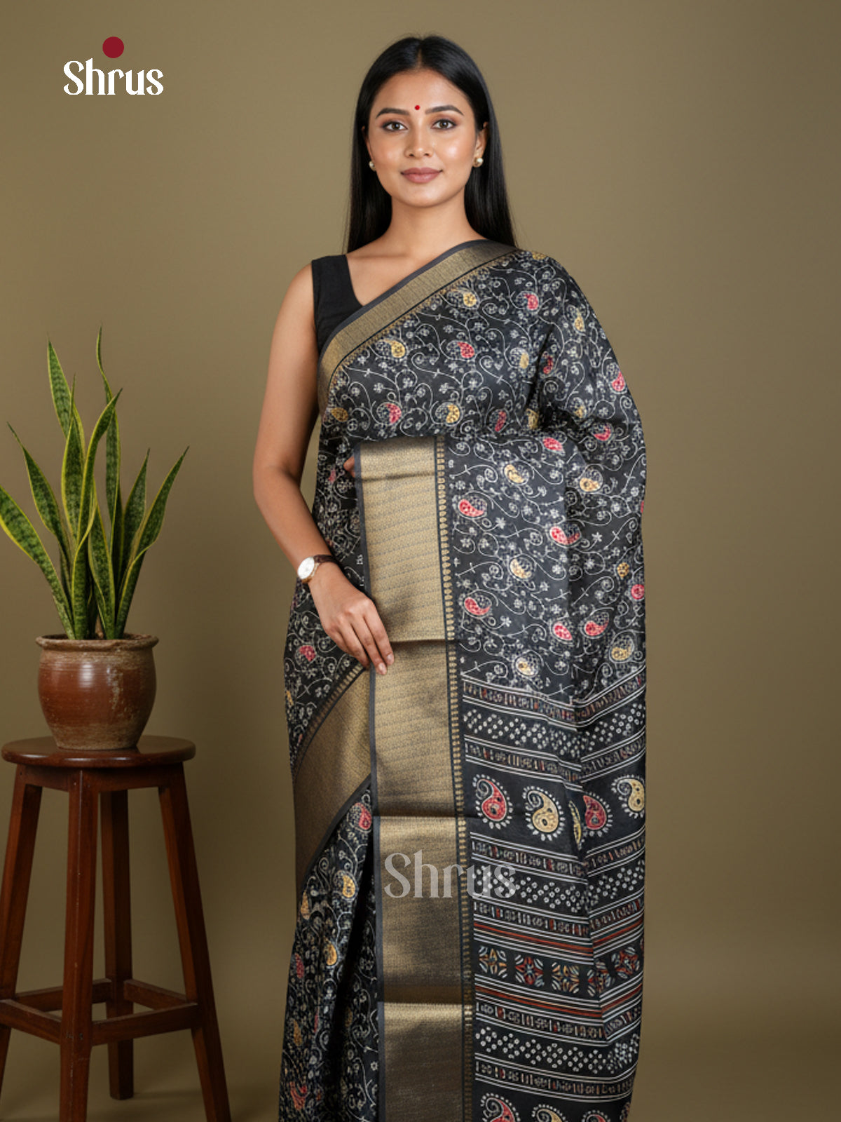 EBS16563 - Semi Crepe Saree - Shop on Shrus.com