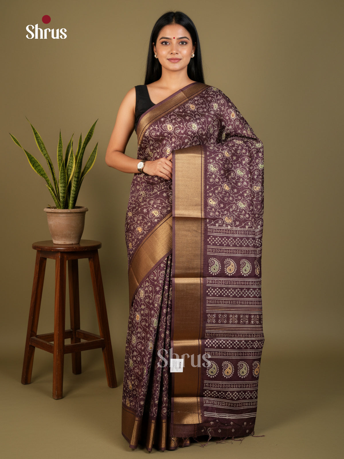 EBS16564 - Semi Crepe Saree - Shop on Shrus.com