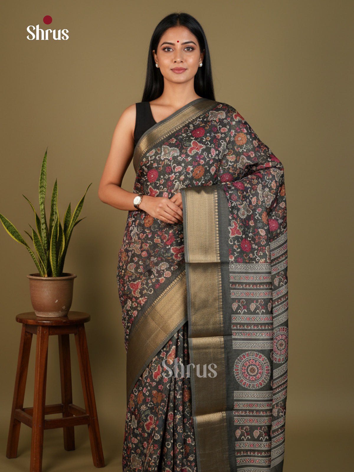 EBS16572 - Semi Crepe Saree - Shop on Shrus.com