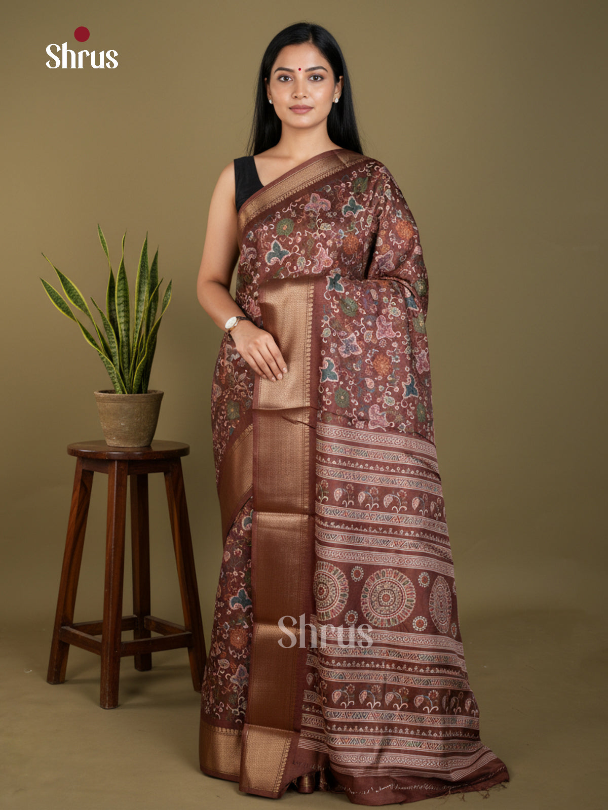 EBS16573 - Semi Crepe Saree - Shop on Shrus.com
