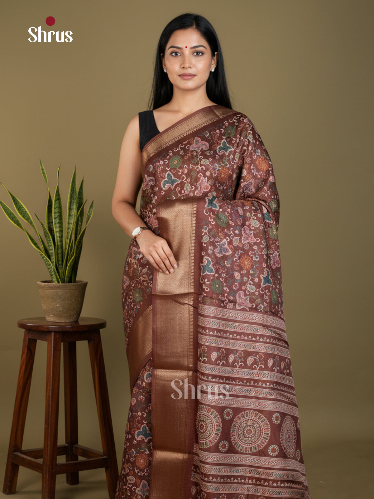 EBS16573 - Semi Crepe Saree - Shop on Shrus.com