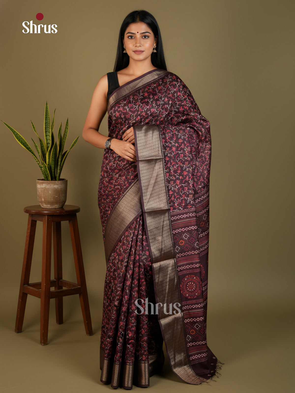 EBS16585 - Semi Crepe Saree - Shop on Shrus.com