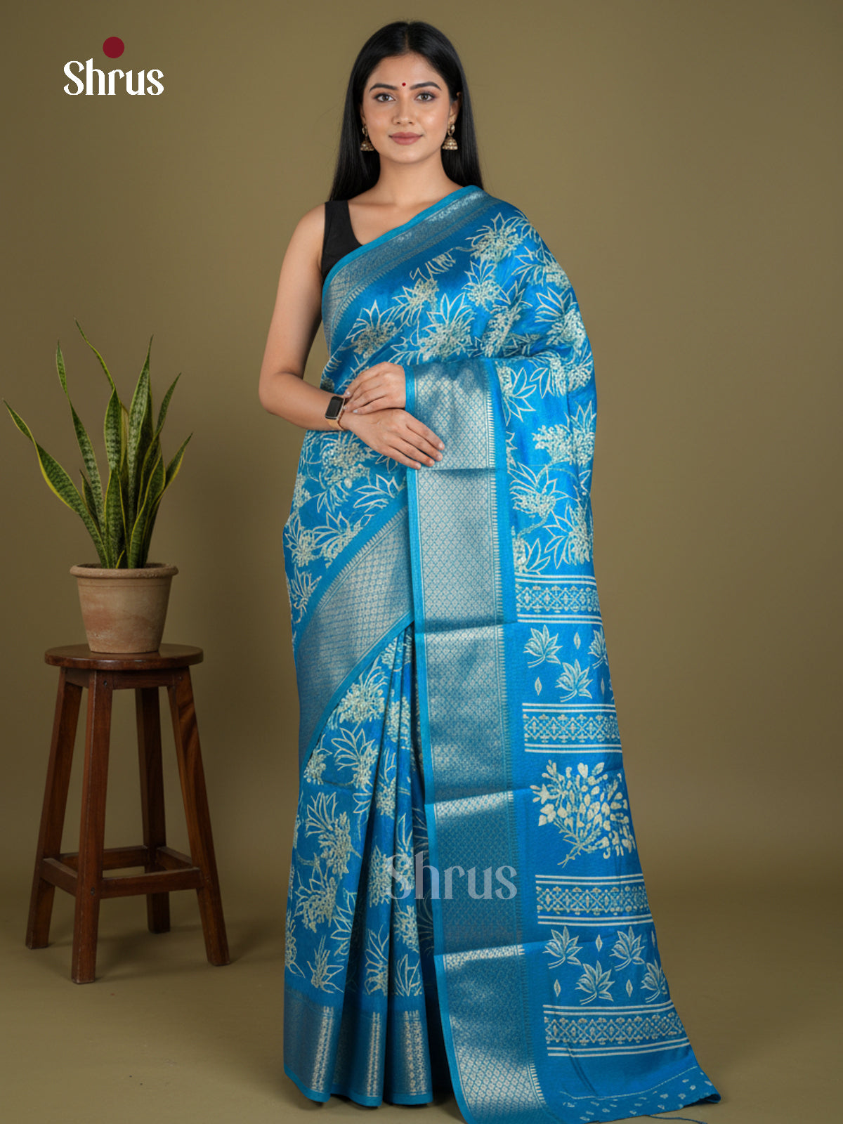 Semi Crepe Saree - EBS16588 - Shop on Shrus.com