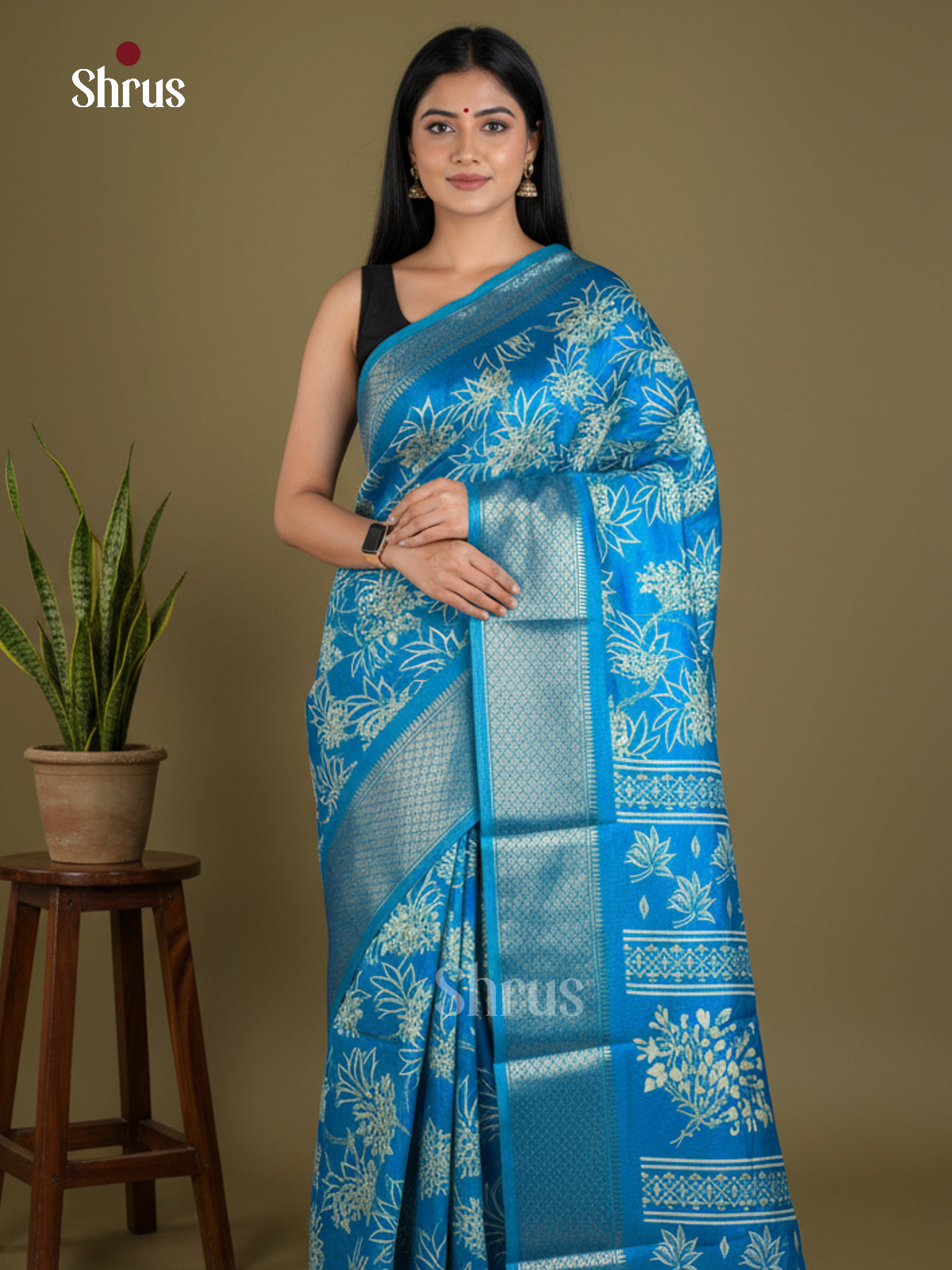 Semi Crepe Saree - EBS16588 - Shop on Shrus.com