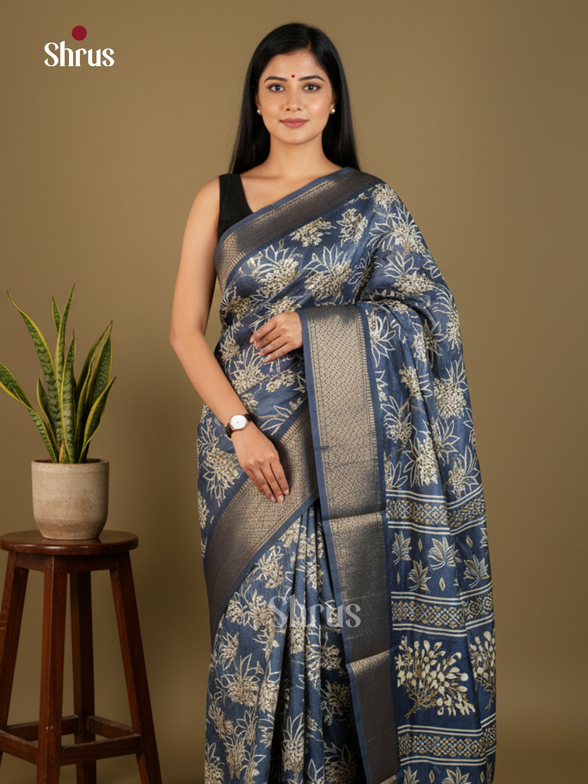 EBS16589 - Semi Crepe Saree - Shop on Shrus.com