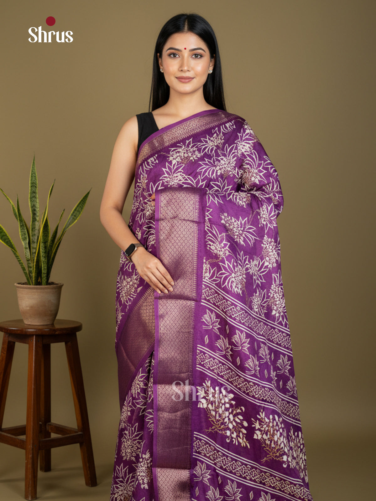 EBS16593 - Semi Crepe Saree - Shop on Shrus.com