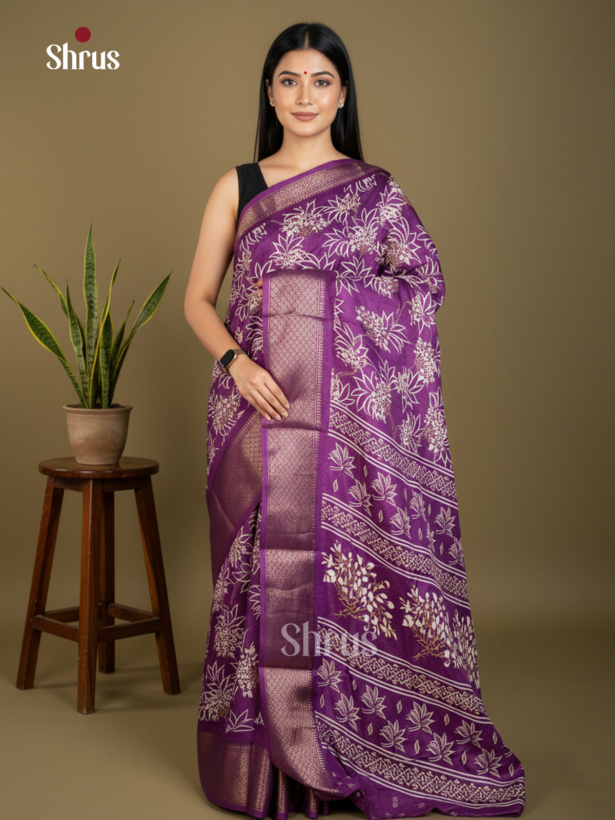 EBS16593 - Semi Crepe Saree - Shop on Shrus.com