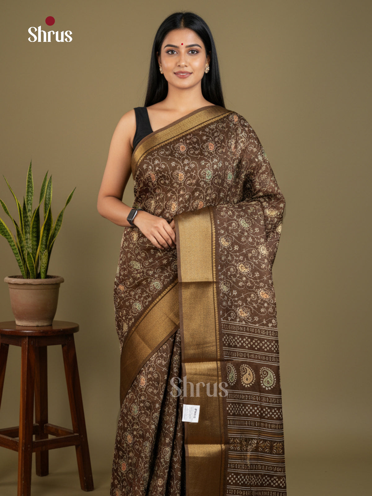 Semi Crepe Saree - EBS16598 - Shop on Shrus.com