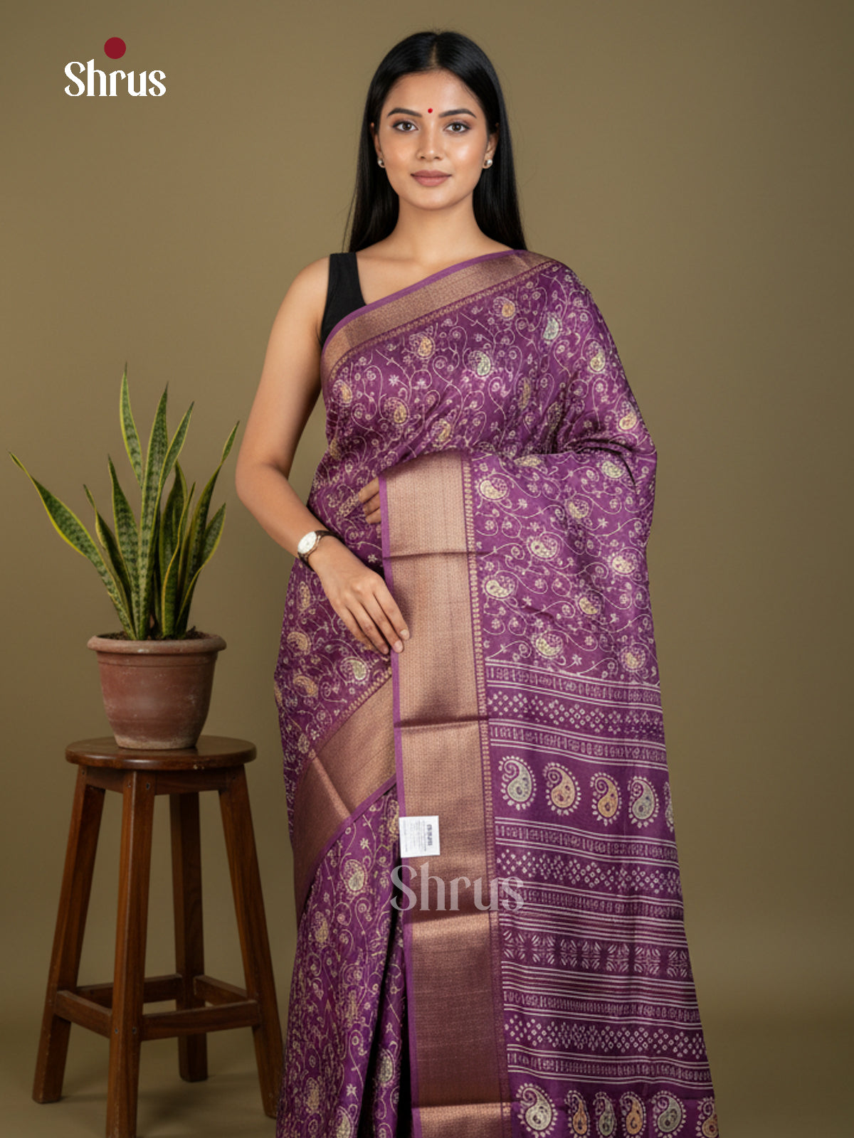 EBS16600 - Semi Crepe Saree - Shop on Shrus.com