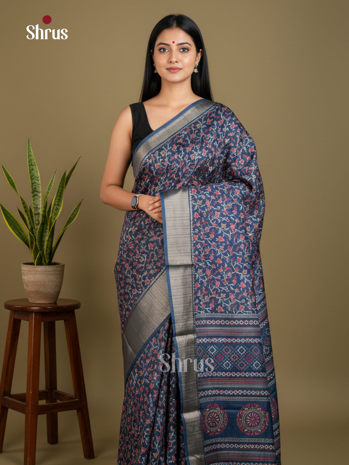 EBS16603 - Semi Crepe Saree - Shop on Shrus.com