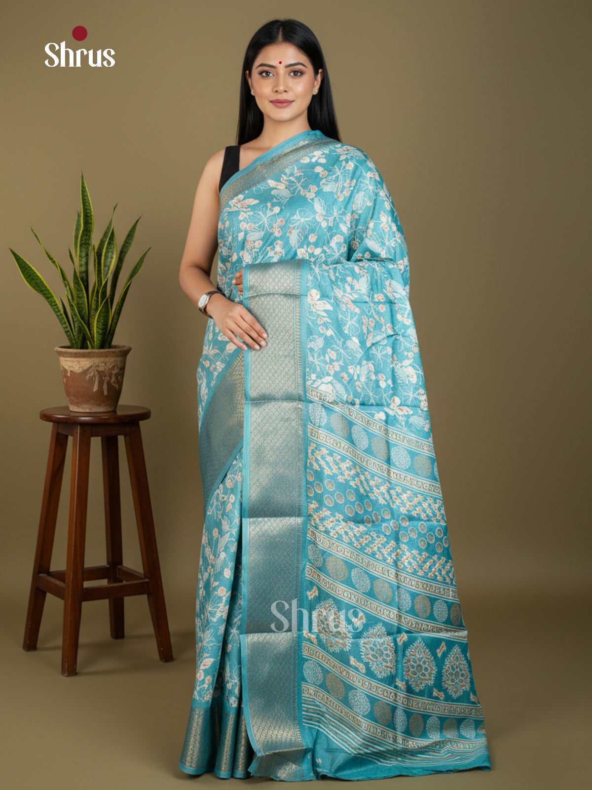 EBS16610 - Semi Crepe Saree - Shop on Shrus.com