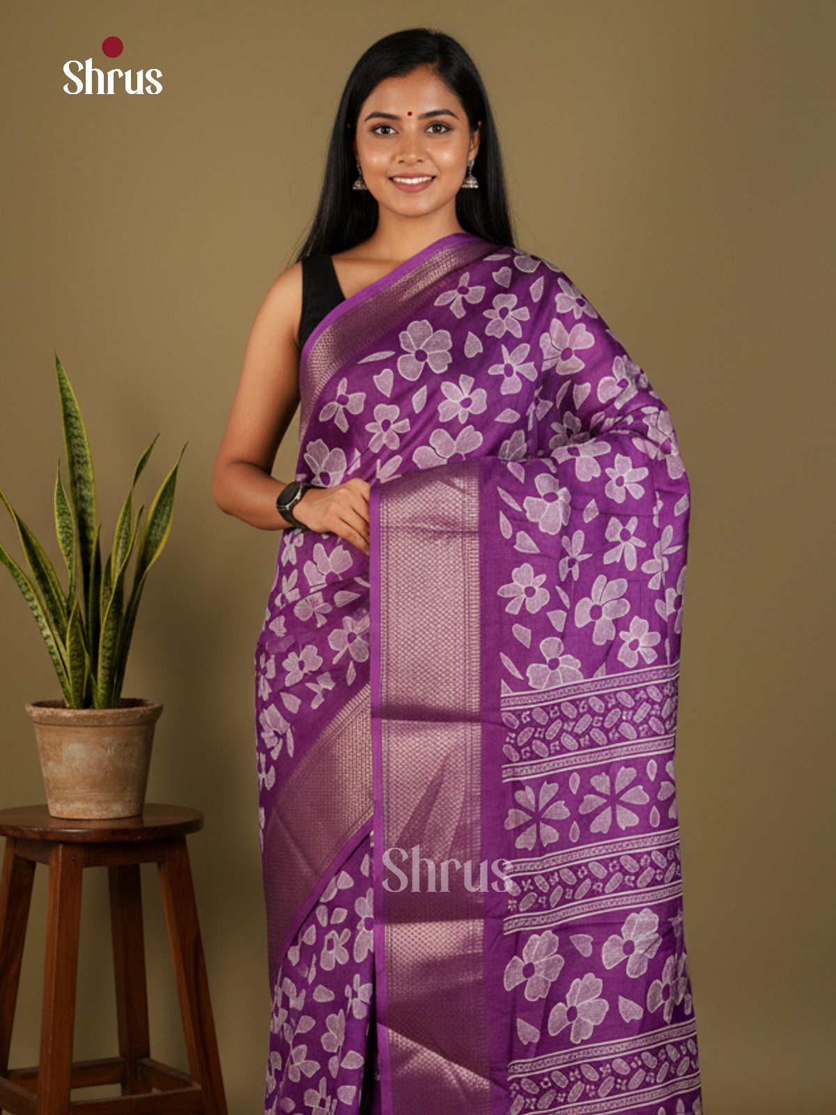 EBS16658 - Semi Crepe Saree - Shop on Shrus.com