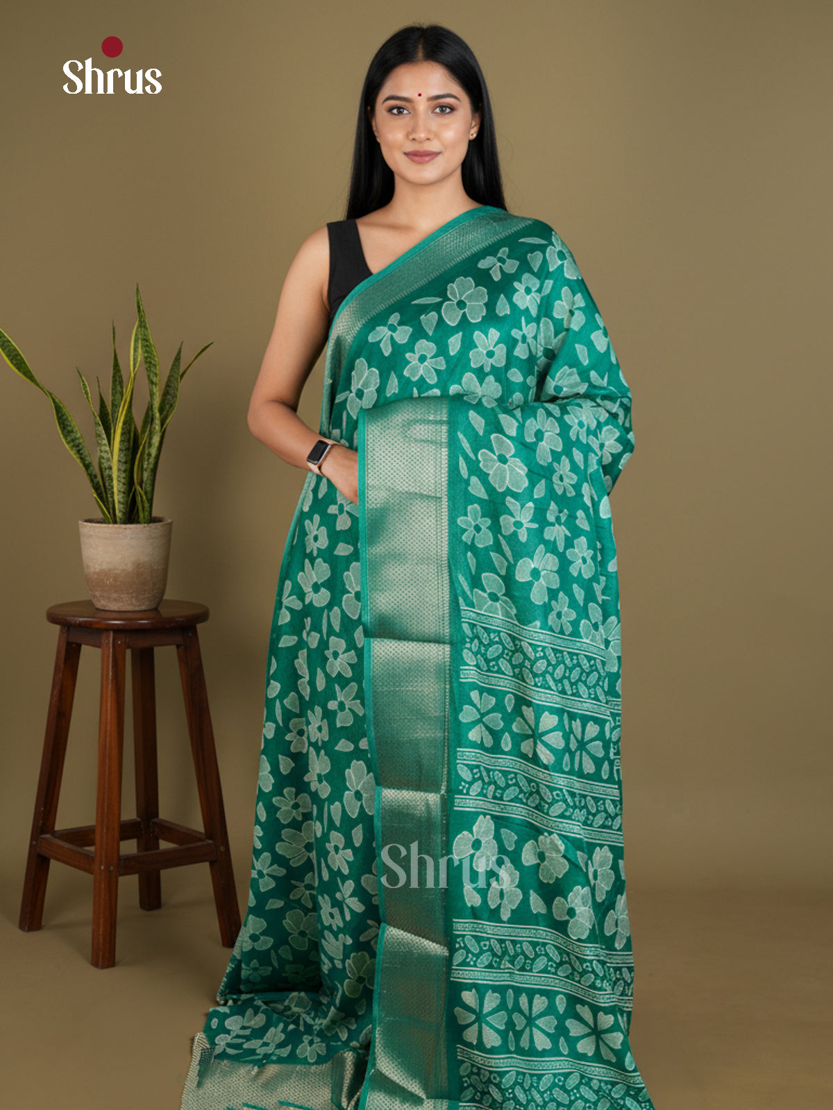 Semi Crepe Saree - EBS16659 - Shop on Shrus.com