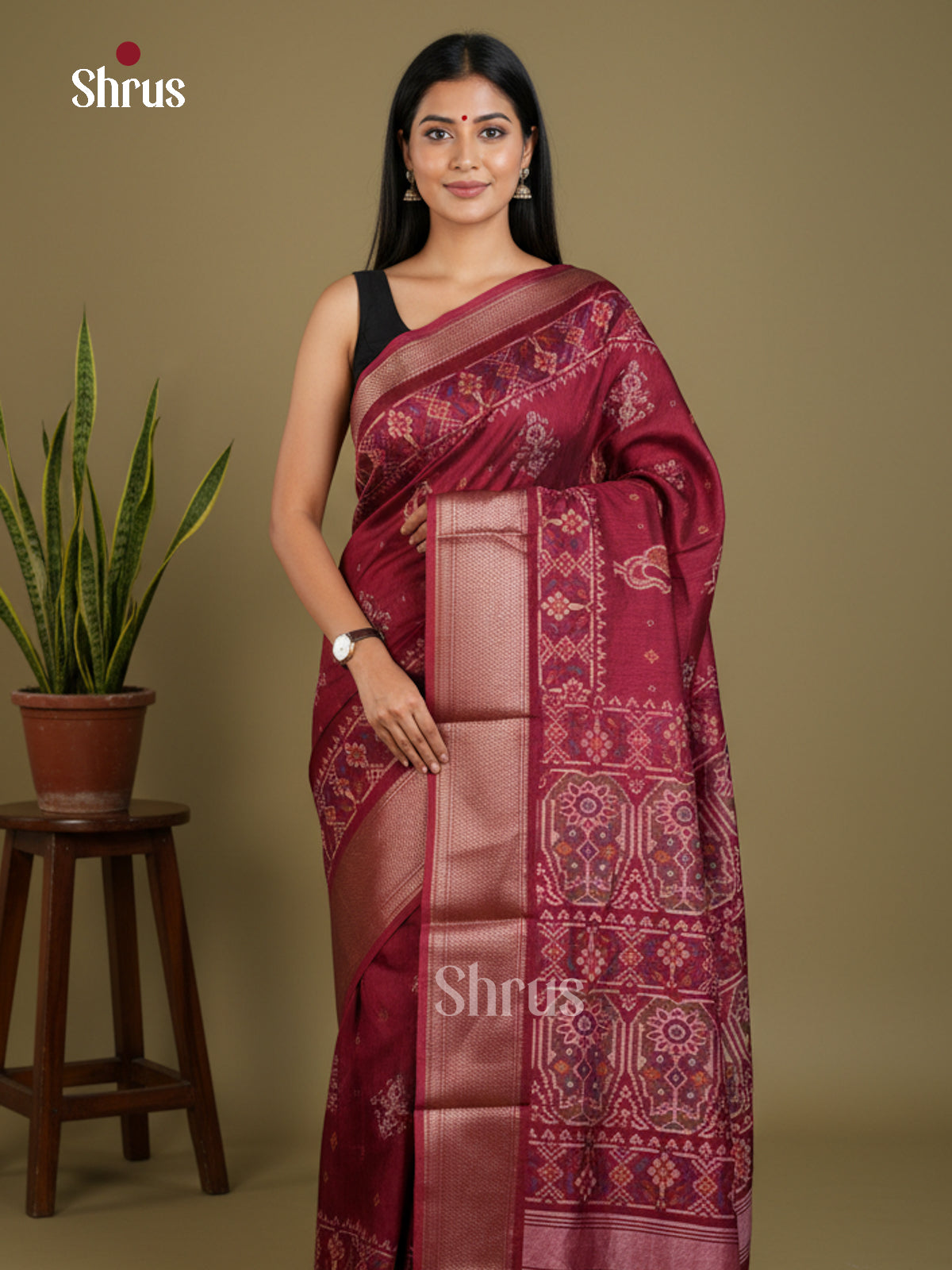 Semi Crepe Saree - EBS16663 - Shop on Shrus.com