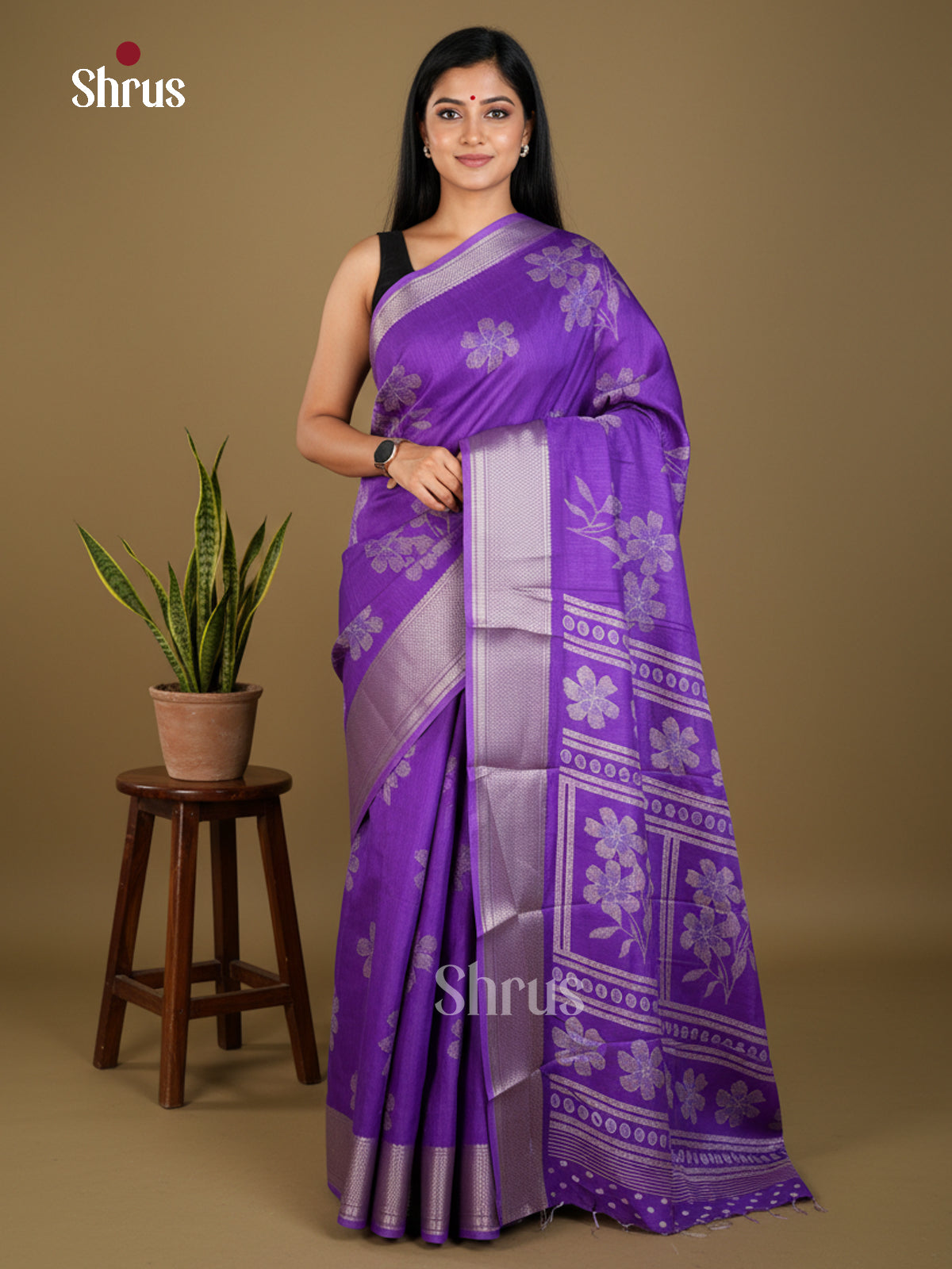 EBS16665 - Semi Crepe Saree - Shop on Shrus.com