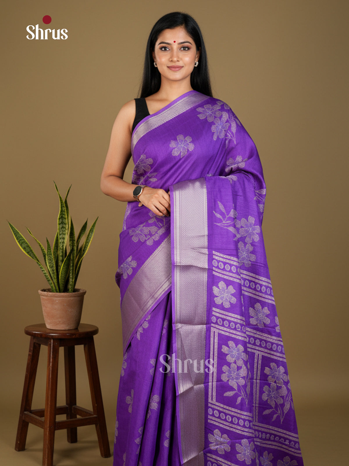 EBS16665 - Semi Crepe Saree - Shop on Shrus.com