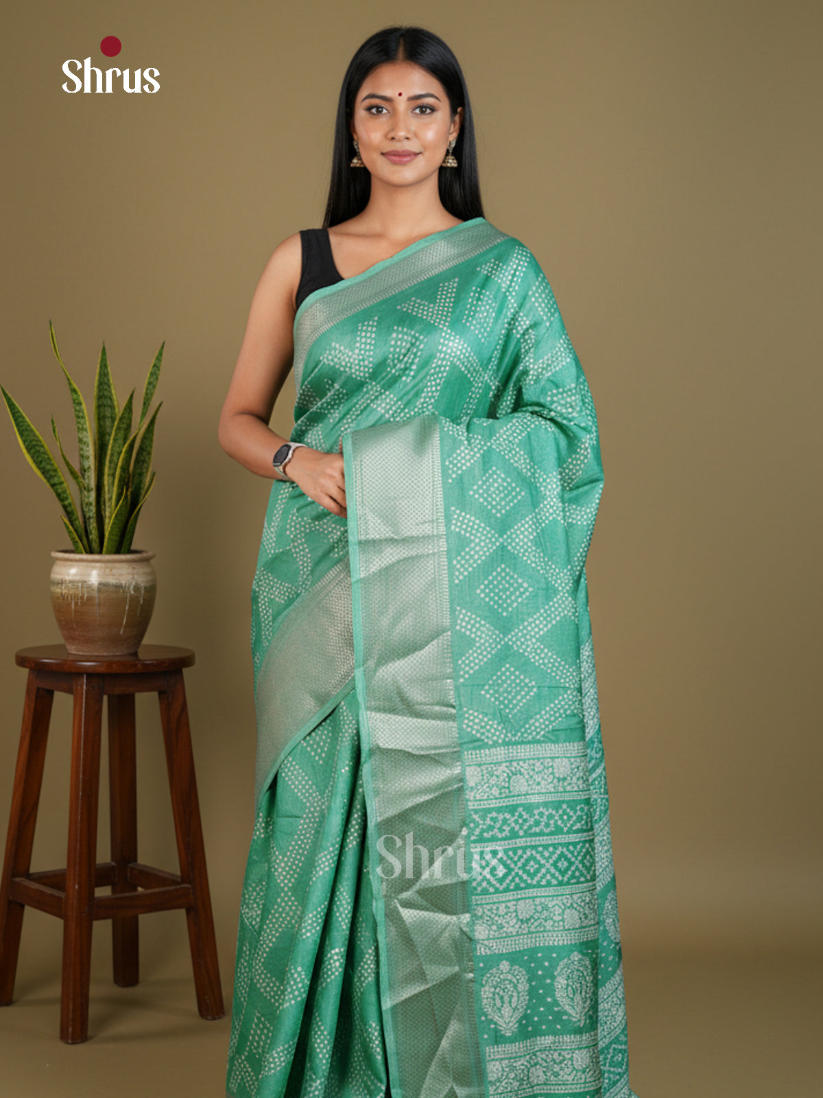Semi Crepe Saree - EBS16667 - Shop on Shrus.com