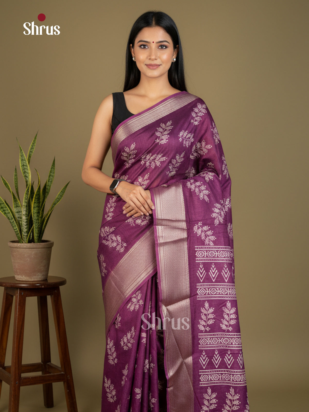Semi Crepe Saree - EBS16678 - Shop on Shrus.com