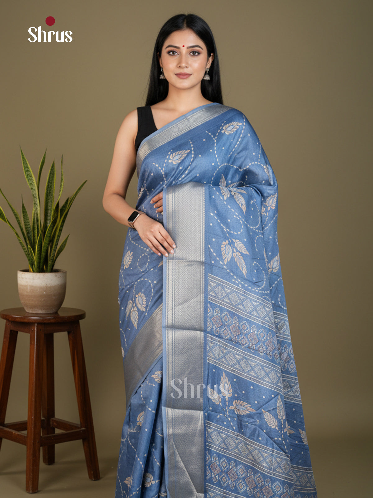 EBS16694 - Semi Crepe Saree - Shop on Shrus.com