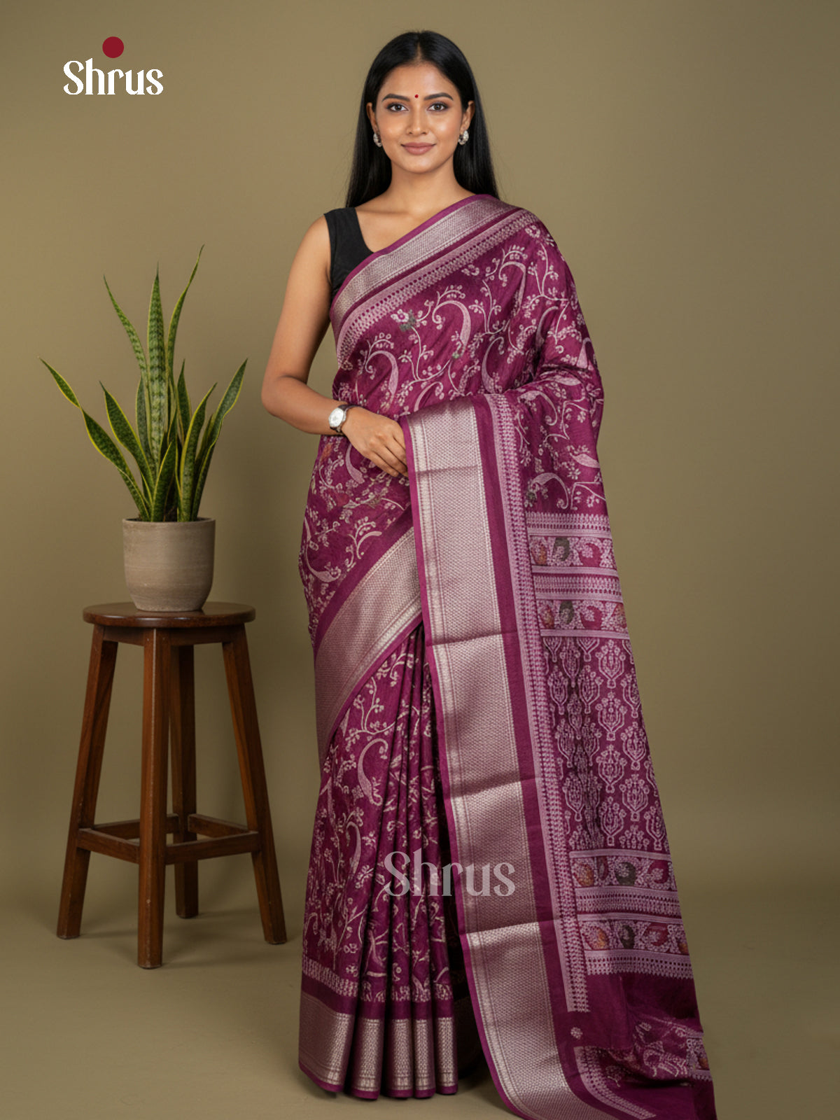EBS16709 - Semi Crepe Saree - Shop on Shrus.com