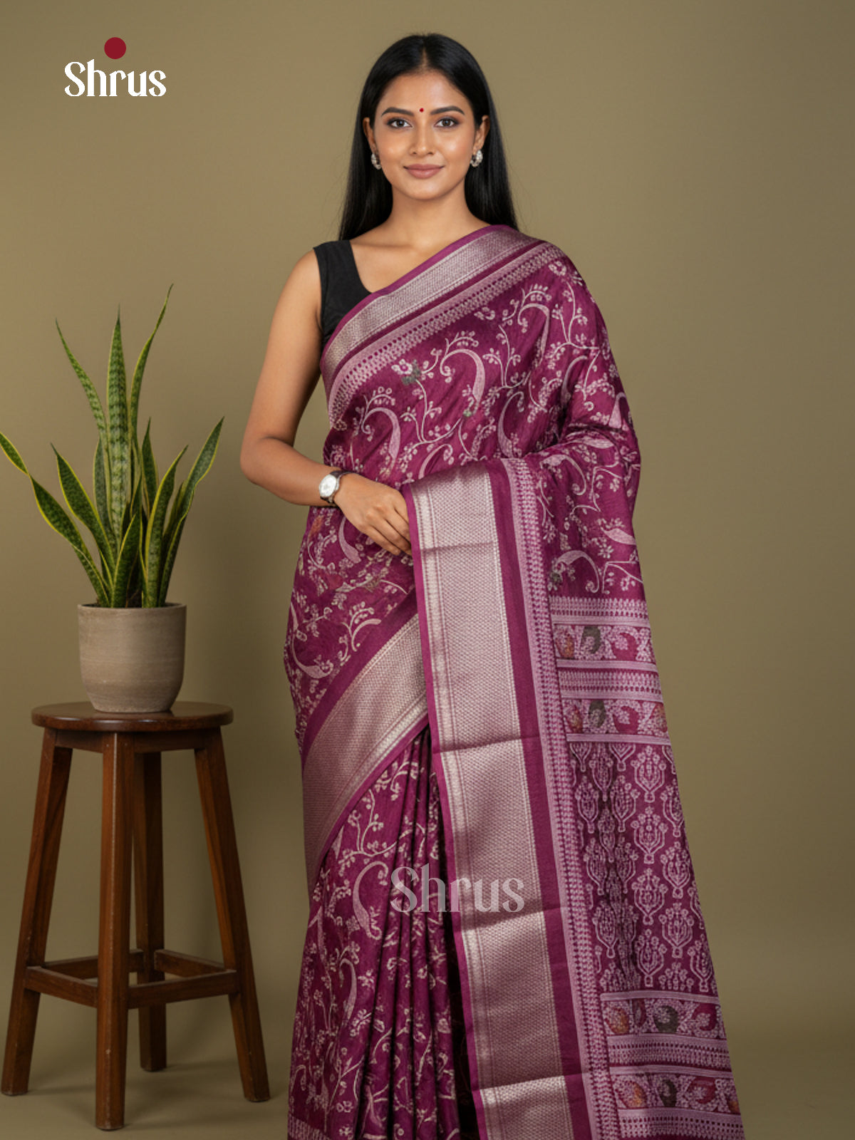 EBS16709 - Semi Crepe Saree - Shop on Shrus.com