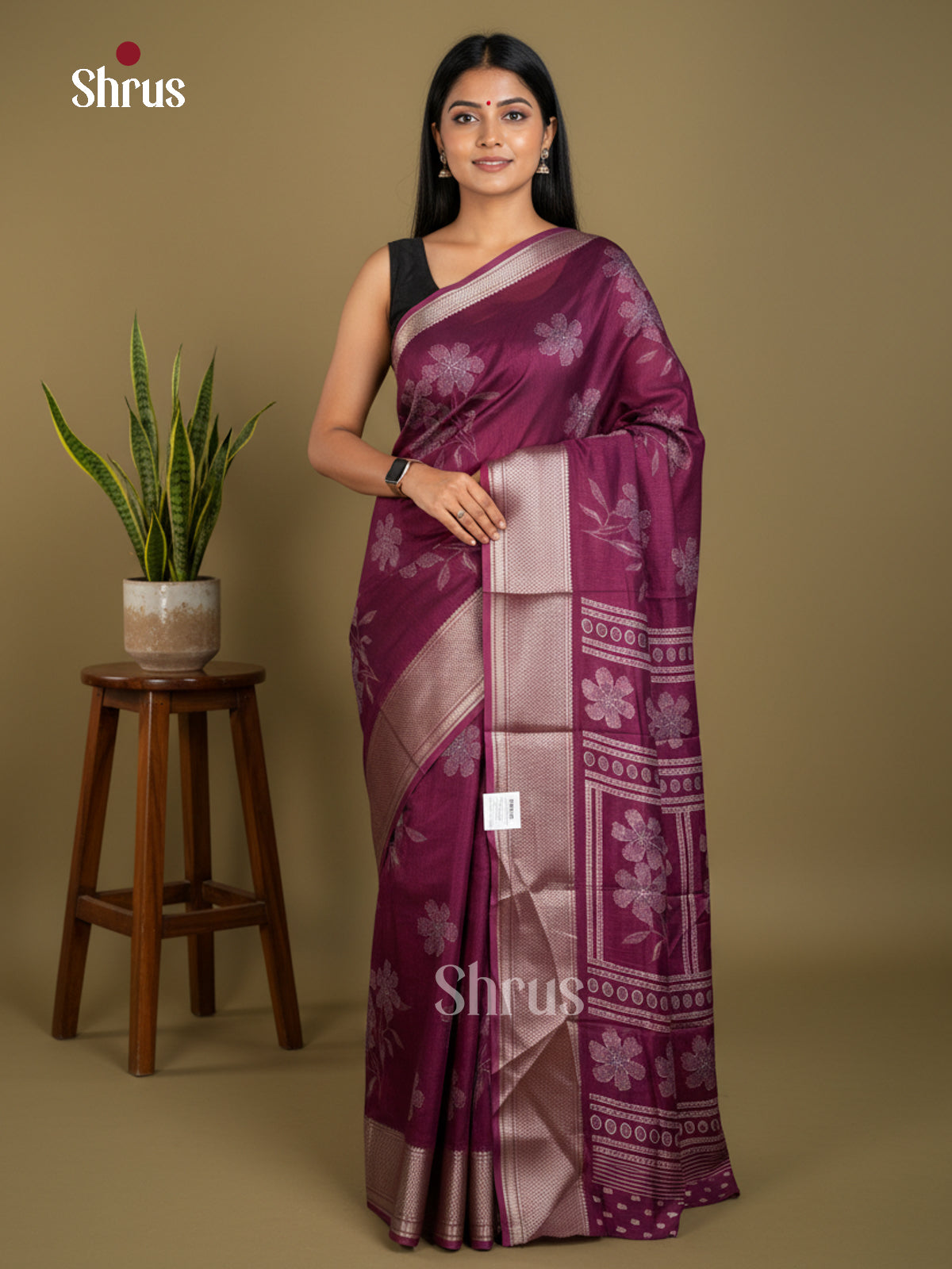 EBS16712 - Semi Crepe Saree - Shop on Shrus.com