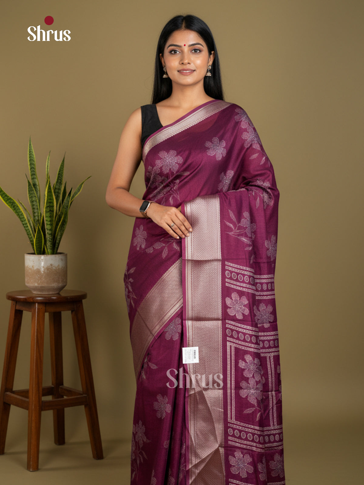 EBS16712 - Semi Crepe Saree - Shop on Shrus.com
