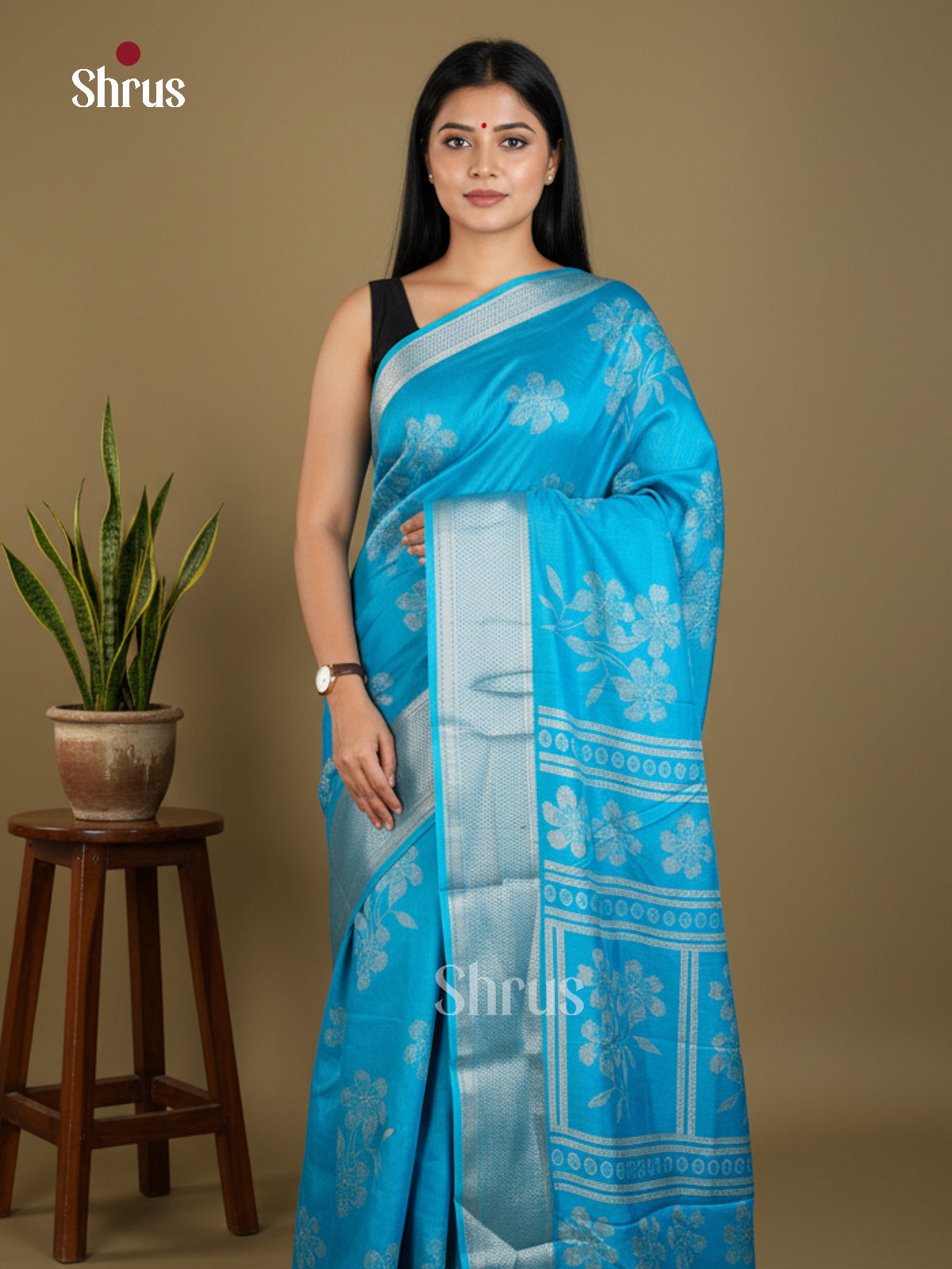 EBS16713 - Semi Crepe Saree - Shop on Shrus.com