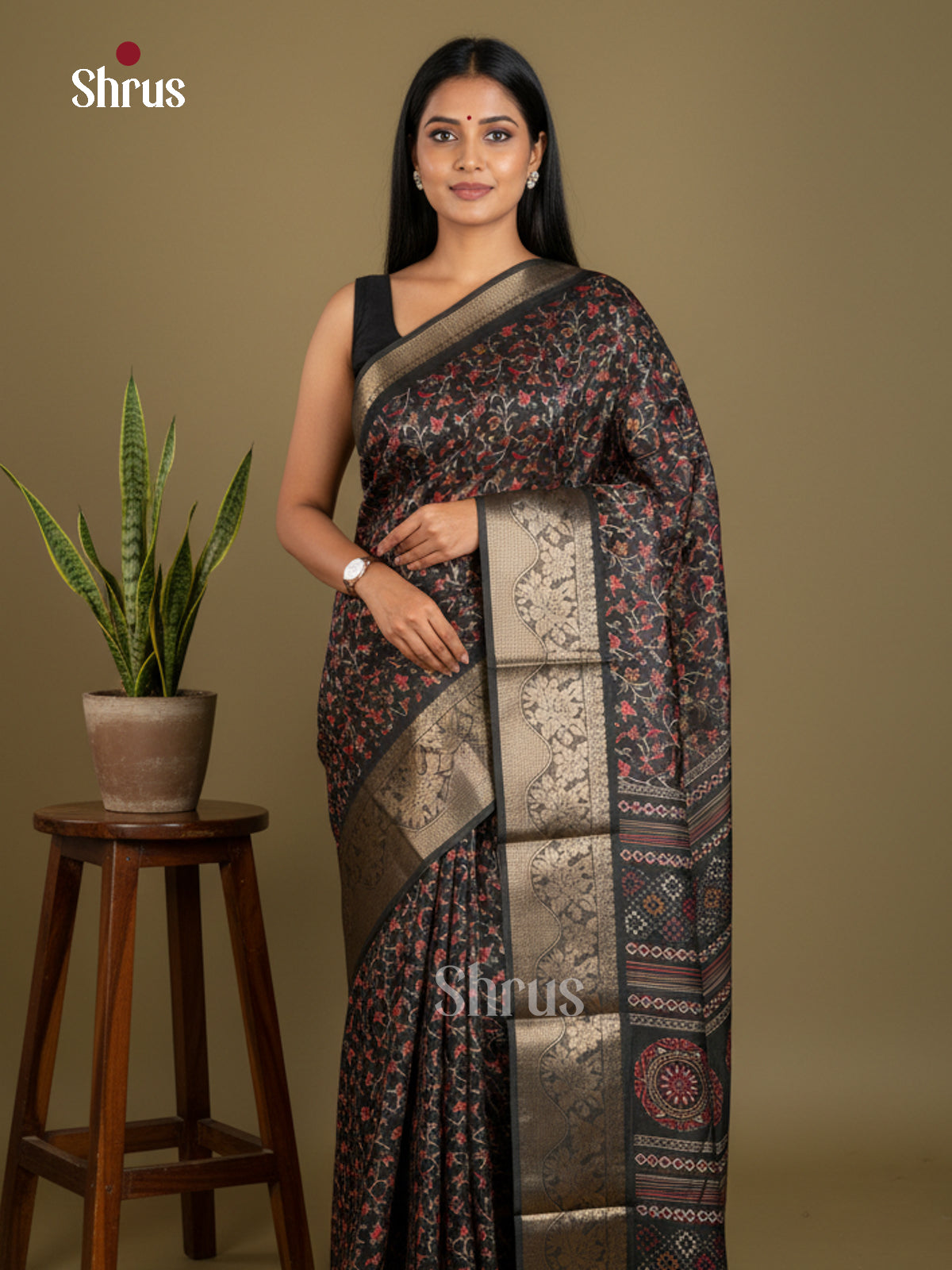 Semi Crepe Saree - EBS17037 - Shop on Shrus.com