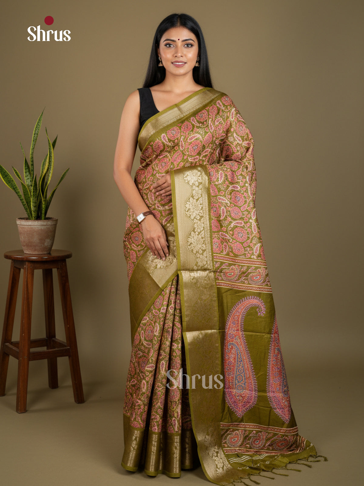 Semi Crepe Saree - EBS17038 - Shop on Shrus.com