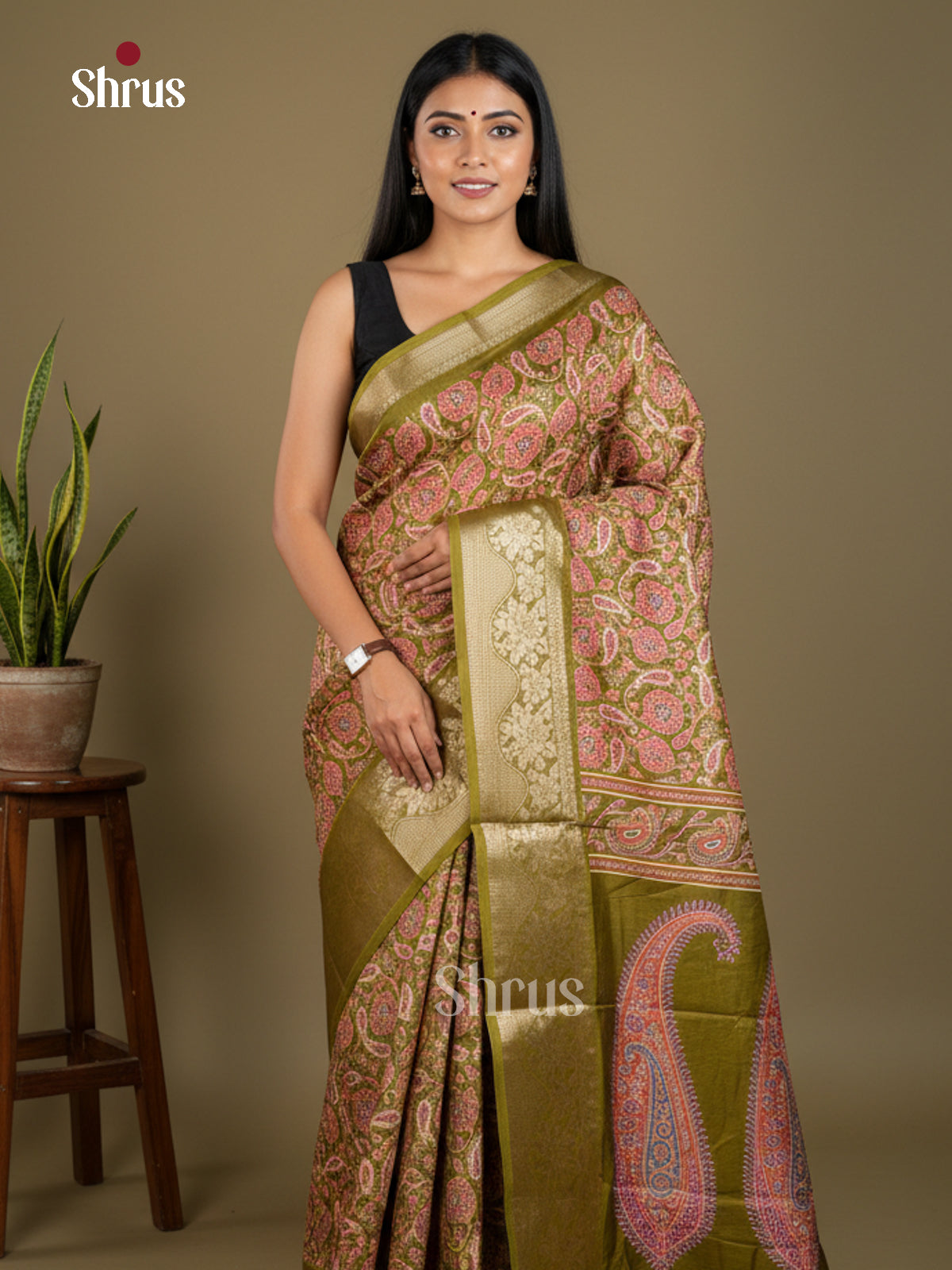 Semi Crepe Saree - EBS17038 - Shop on Shrus.com