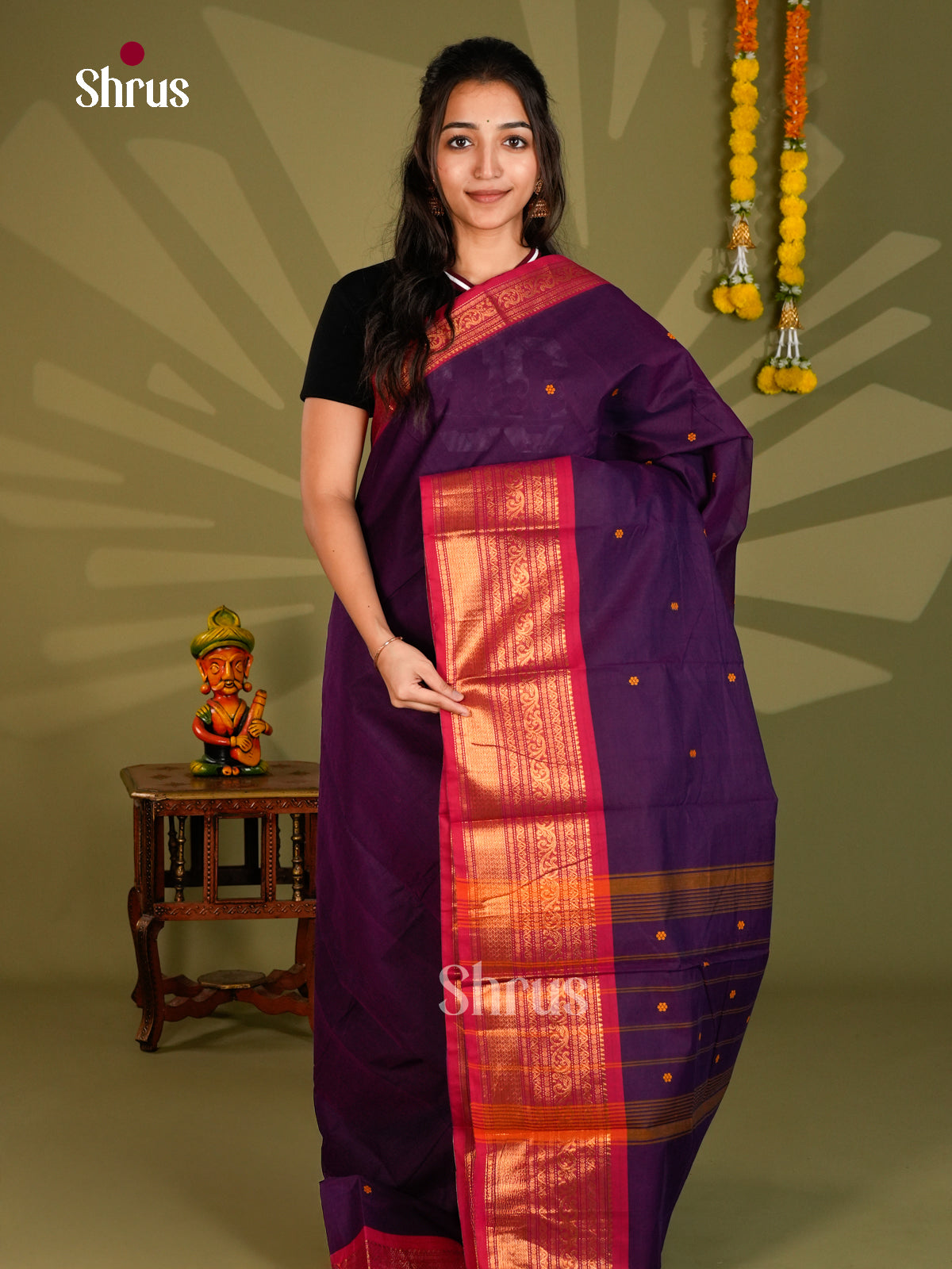 Chettinad Cotton Saree - EBS17048 - Shop on Shrus.com