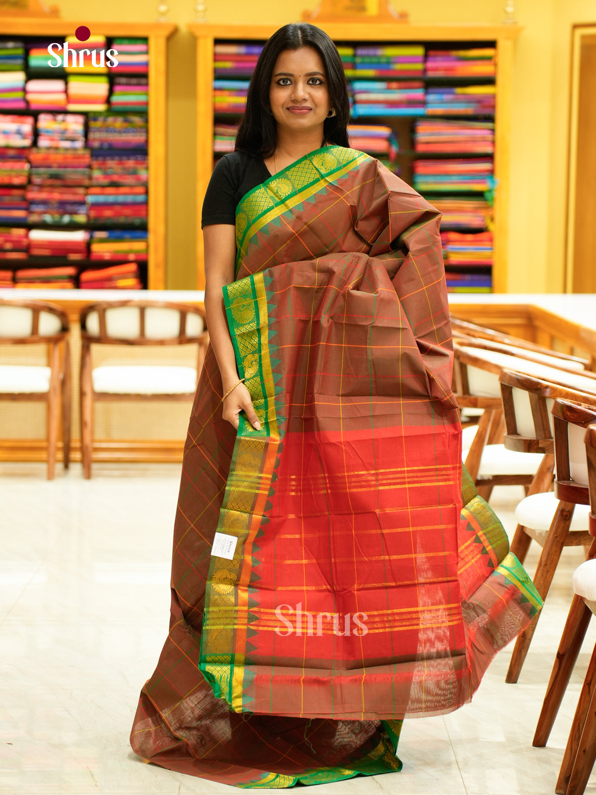 Chettinad Cotton-Without Blouse Saree - EBS18245