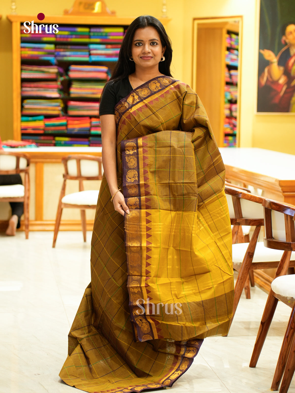 Chettinad Cotton-Without Blouse Saree - EBS18334