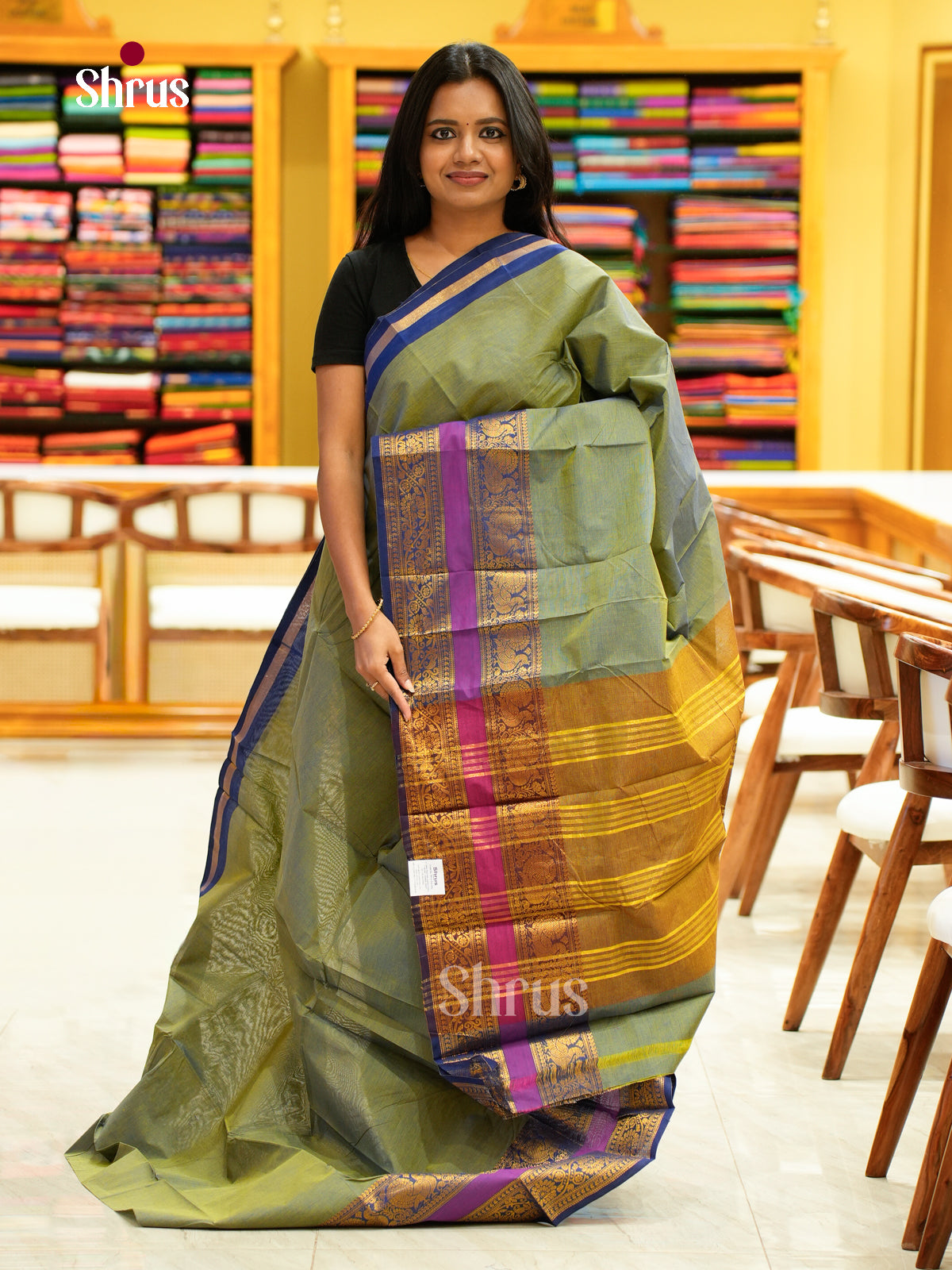 Chettinad Cotton-Without Blouse Saree - EBS18358