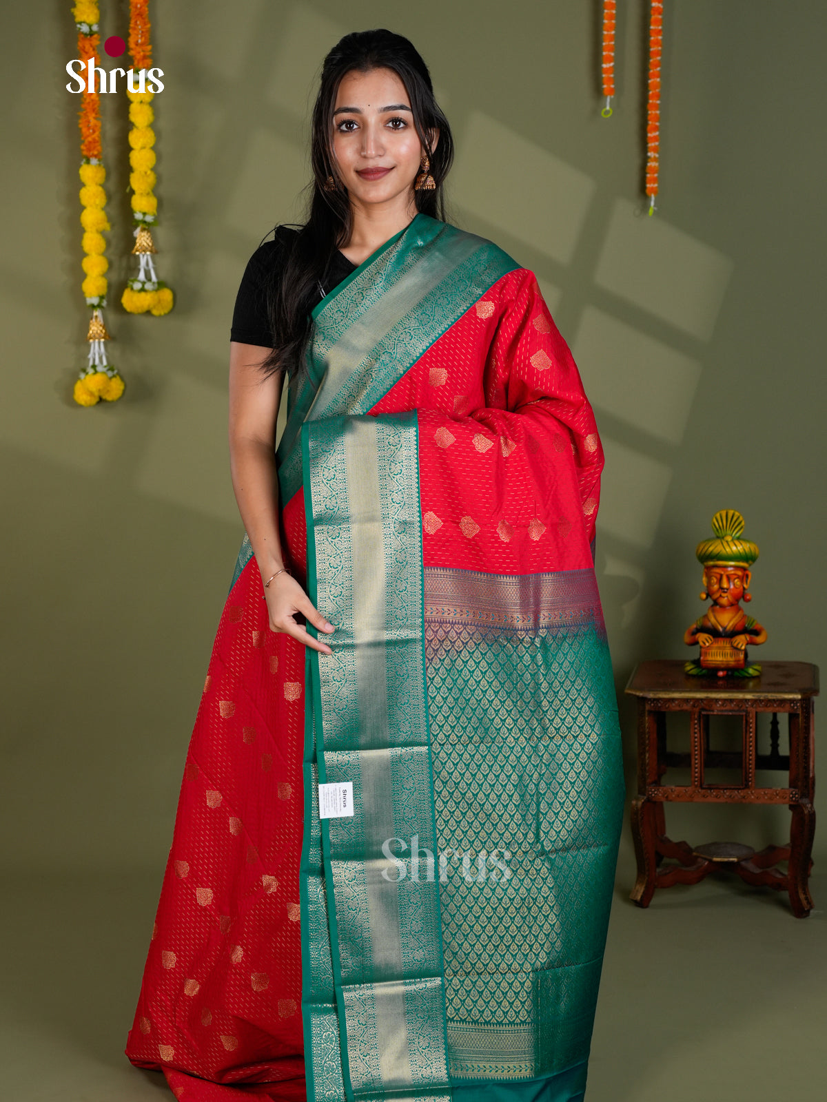 EBS18420 - Semi Kanchipuram Saree - Shop on Shrus.com