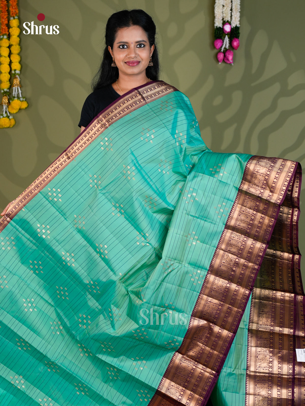 Kanchipuram silk Saree - EBS18431 - Shop on Shrus.com