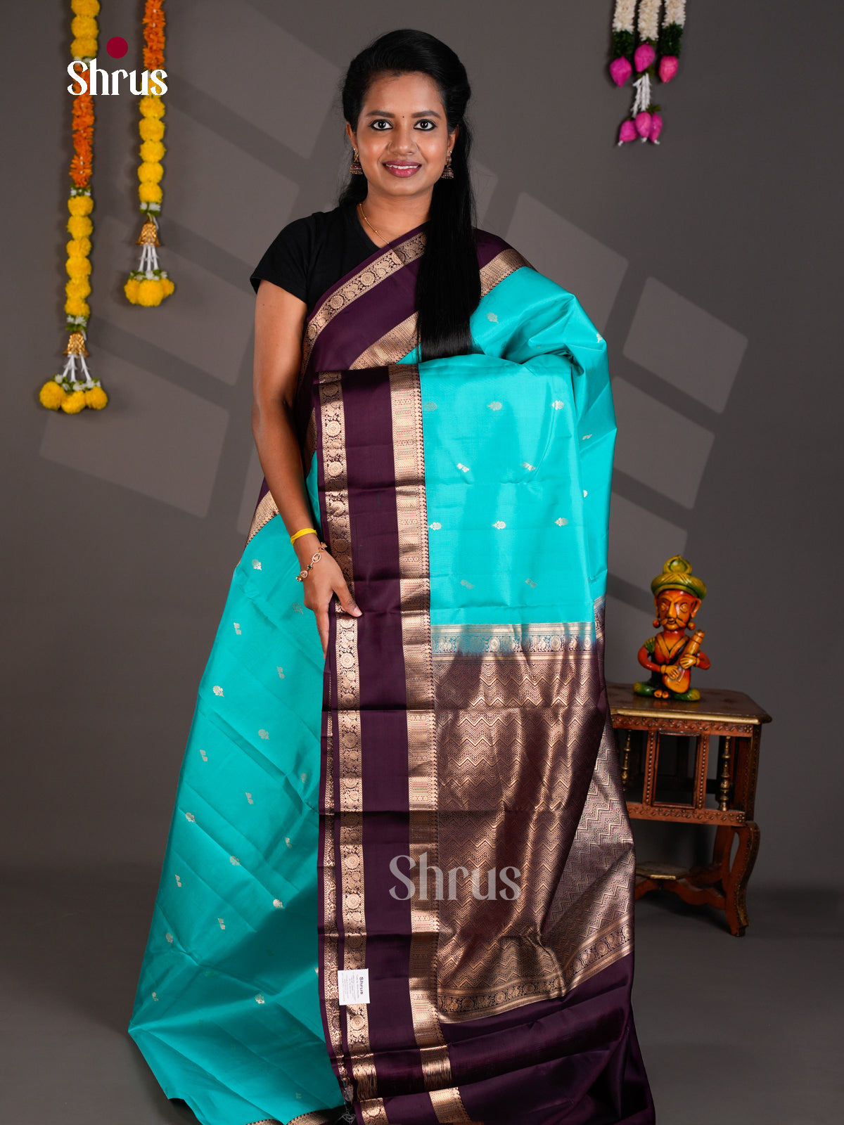 Kanchipuram silk Saree - EBS18433 - Shop on Shrus.com