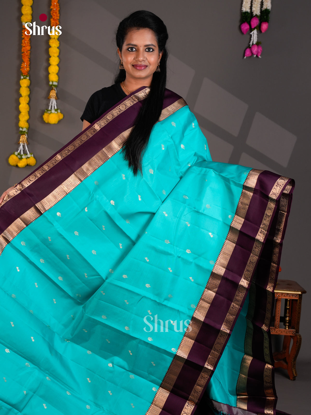 Kanchipuram silk Saree - EBS18433 - Shop on Shrus.com