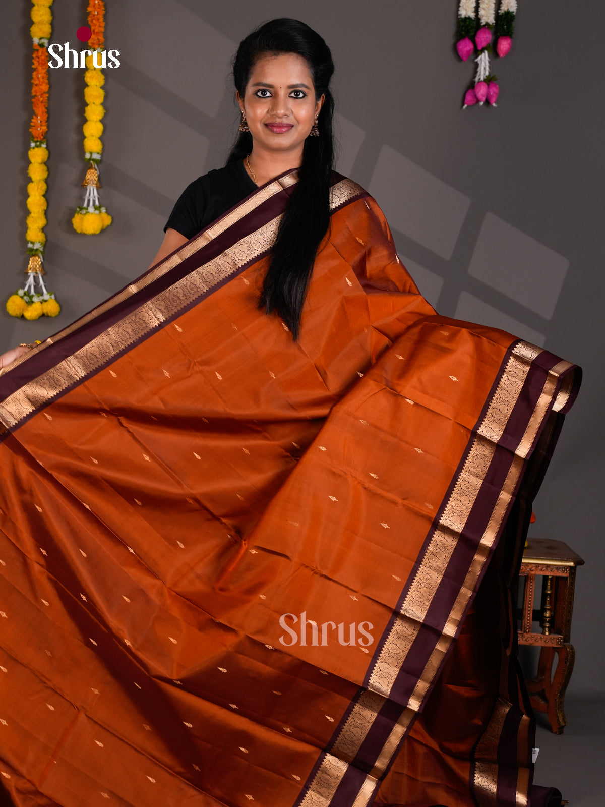 Kanchipuram silk Saree - EBS18434 - Shop on Shrus.com