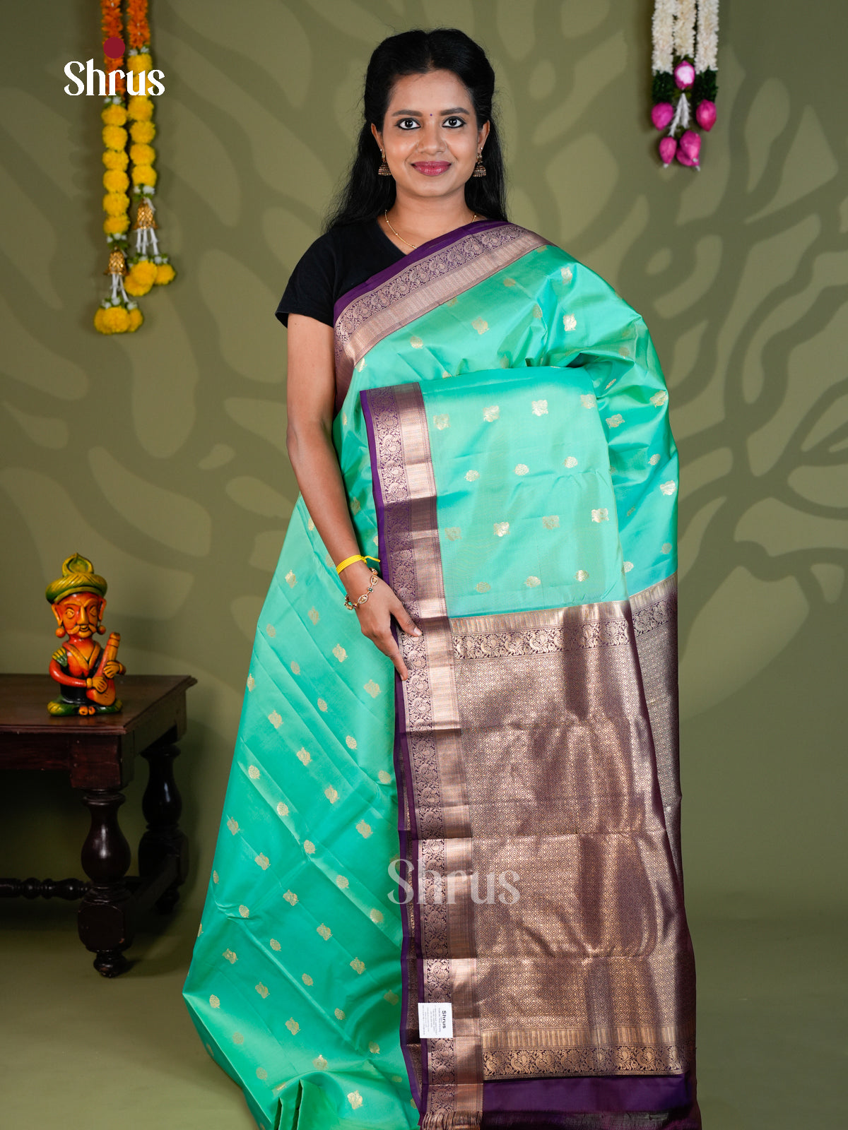 Kanchipuram silk Saree - EBS18441 - Shop on Shrus.com