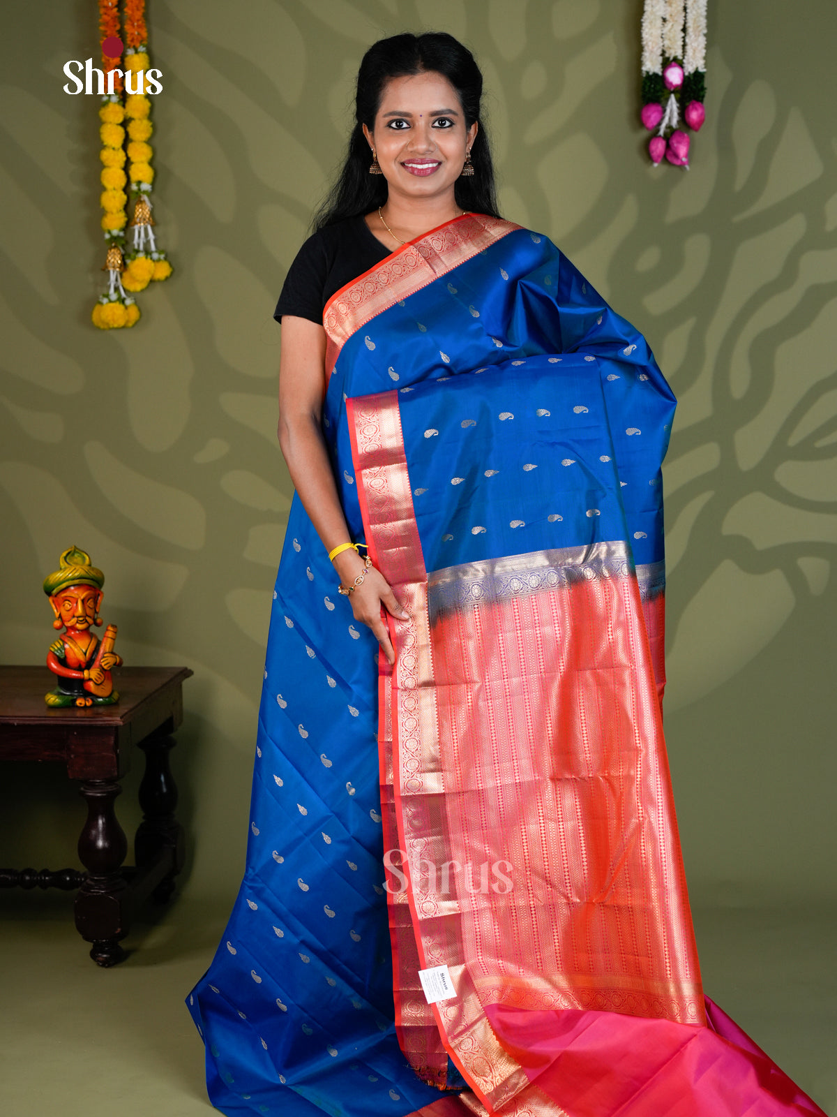 Kanchipuram silk Saree - EBS18442 - Shop on Shrus.com