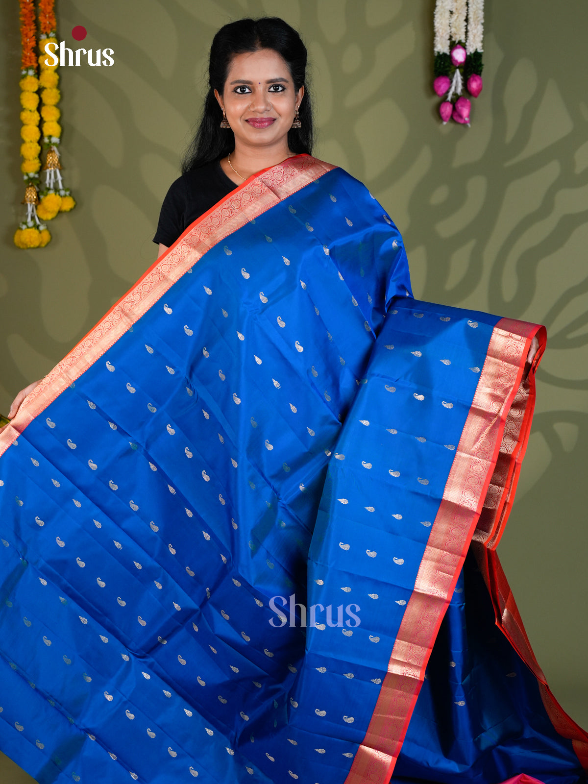 Kanchipuram silk Saree - EBS18442 - Shop on Shrus.com
