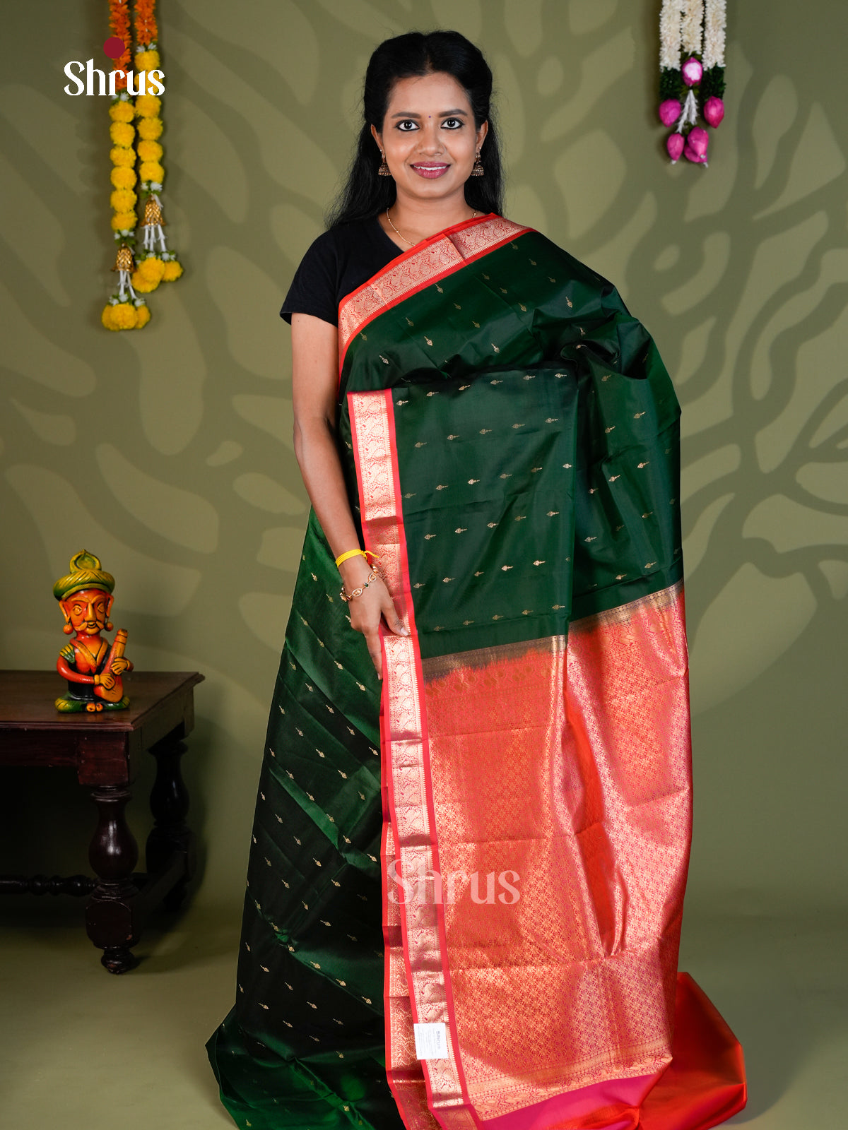 Kanchipuram silk Saree - EBS18443 - Shop on Shrus.com