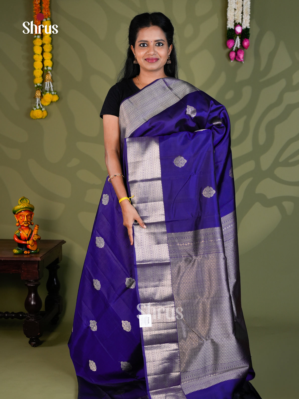 Kanchipuram silk Saree - EBS18455 - Shop on Shrus.com