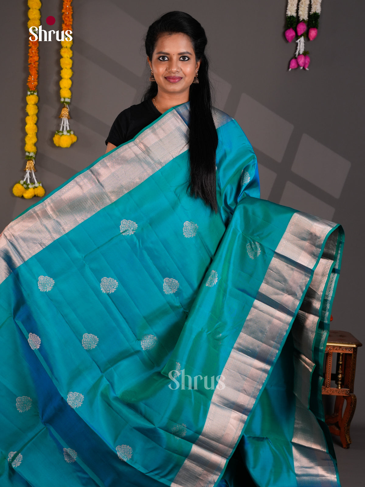 Kanchipuram silk Saree - EBS18464 - Shop on Shrus.com