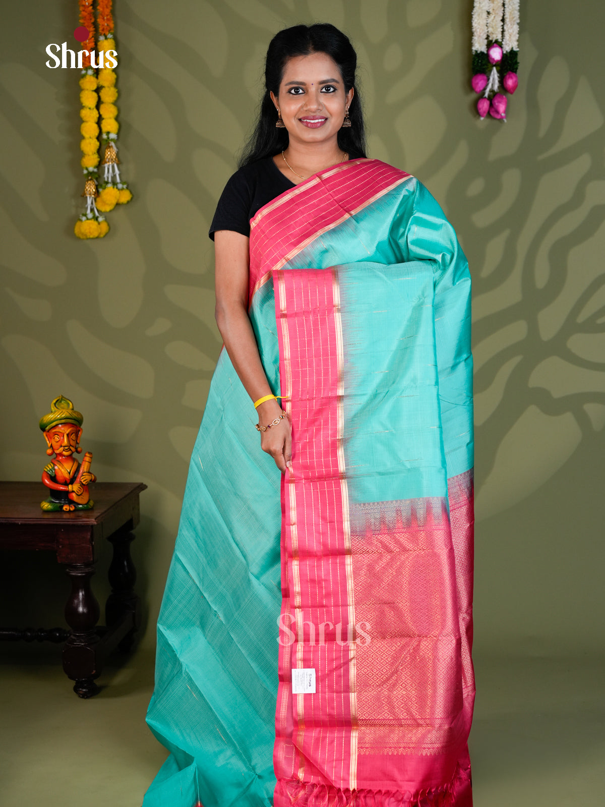 Kanchipuram silk Saree - EBS18490 - Shop on Shrus.com