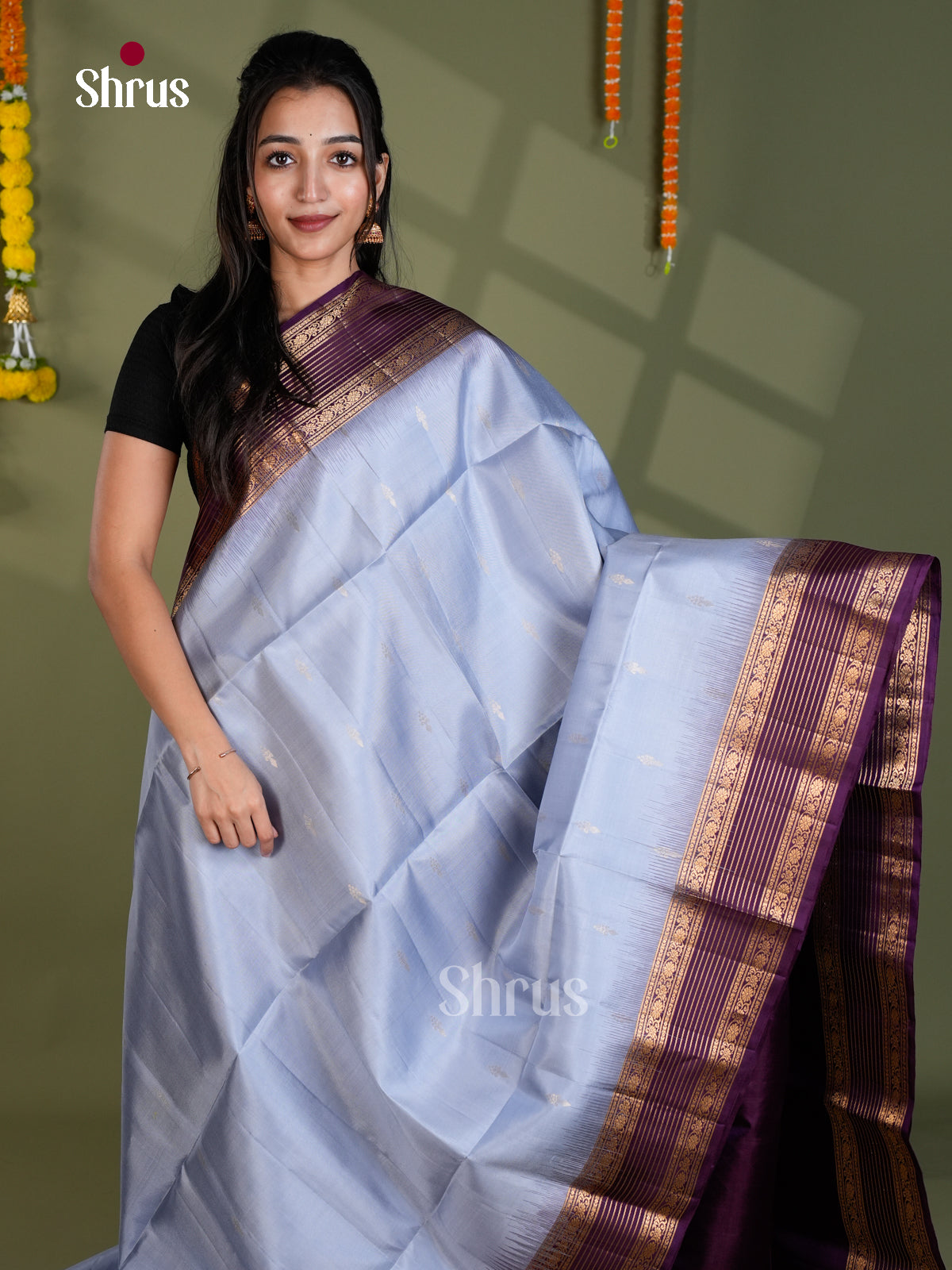 EBS18519 - Soft Silk Saree - Shop on Shrus.com